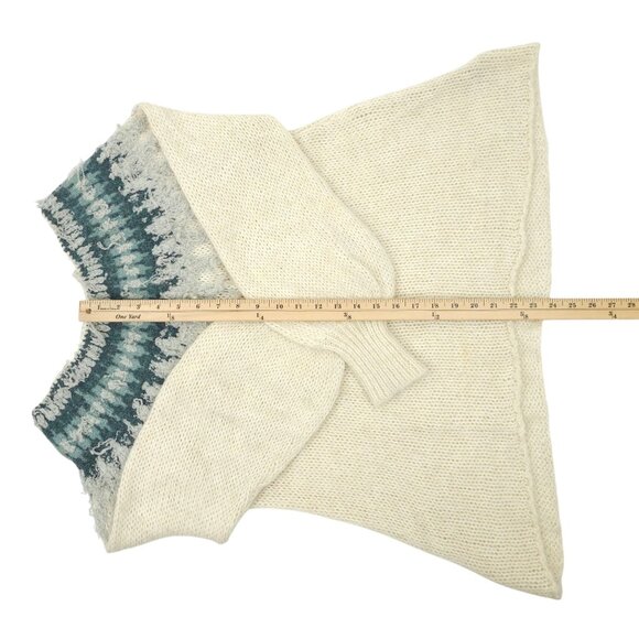 Free People Baltic Fair Isle Sweater Womens M Balloon Sleeve Oversized Boho - Picture 5 of 16